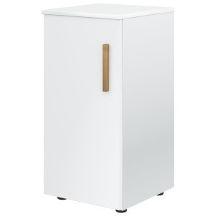 Шкаф колонка с глухой малой дверью (L) и топом FLC 40.1(L) Белый премиум/Дуб Гамильтон 404х429х818