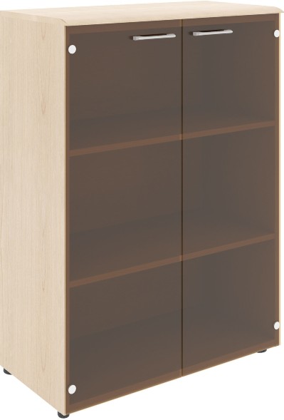 Шкаф со стеклянными дверьми и топом WMC 85.2 Бук Тиара 856х432х1184 WAVE