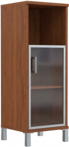 Шкаф-колонка средняя с малой стеклянной дверью в AL-рамке B 421.4(R) Орех Гарда 475х450х1286